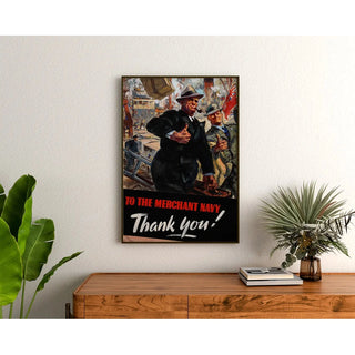 Affiche vintage - To the Merchant Navy, Thank You!