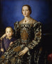 Portret Aliénor z Toledo z synem Giovanni de' Medici - Agnolo Bronzino — widok dzieła