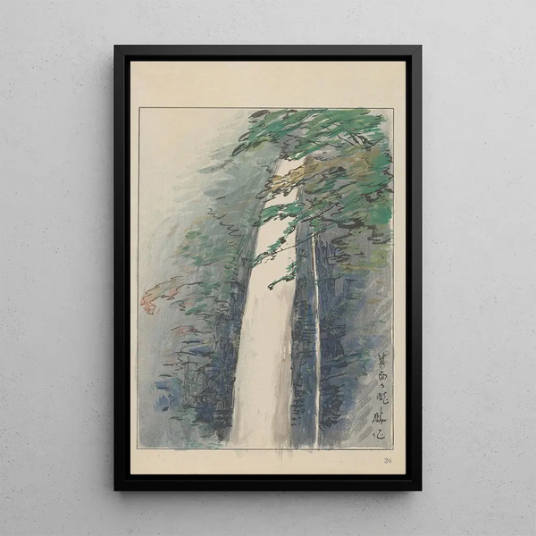 La cascade au Parc National de Minoo - Akamatsu Rinsaku — oprawiony obraz na ścianie
