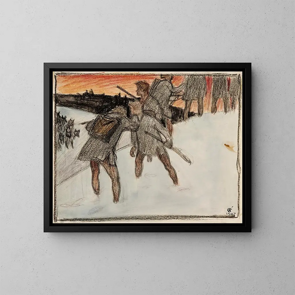 Ucieczka z Impivaara - Akseli Gallen-Kallela — oprawiony obraz na ścianie
