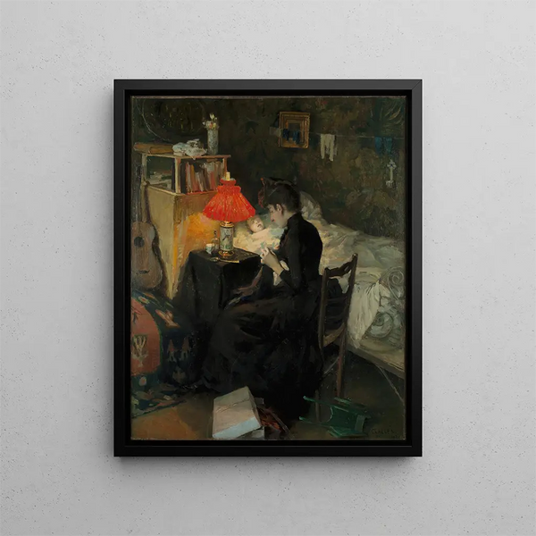 Matka z chorym dzieckiem - Akseli Gallen-Kallela — oprawiony obraz na ścianie