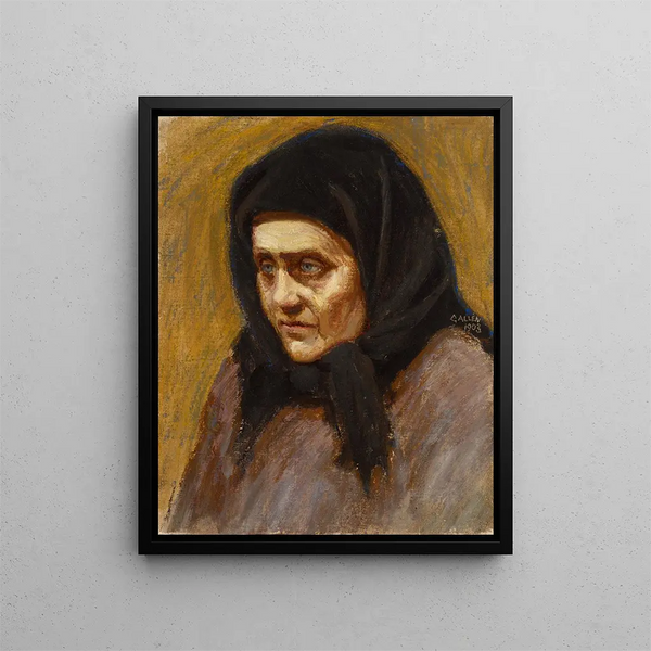 La Femme au foulard noir - Akseli Gallen-Kallela — oprawiony obraz na ścianie
