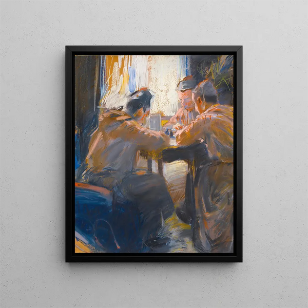 Les Joueurs de cartes - Akseli Gallen-Kallela — oprawiony obraz na ścianie
