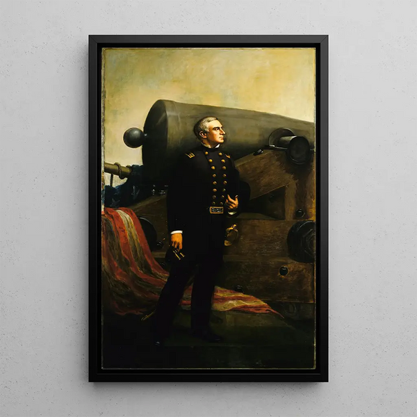Pierwszy wystrzał z działa w Fort Sumter, Major Robert Anderson - Alban Jasper Conant — oprawiony obraz na ścianie