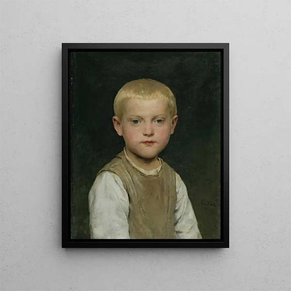 Portret chłopca - Albert Anker — oprawiony obraz na ścianie