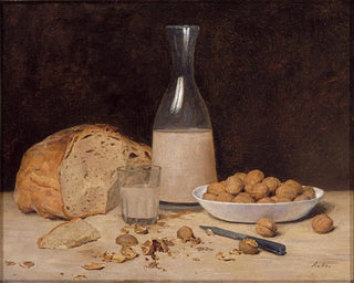 Martwa natura z nowym winem - Albert Anker — widok dzieła