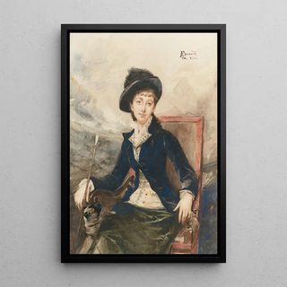 Albert Besnard - Woman Seated In A Chair With Her Dog.webp