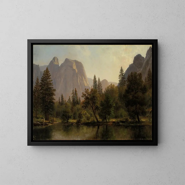 Skały katedry, Dolina Yosemite - Albert Bierstadt — oprawiony obraz na ścianie