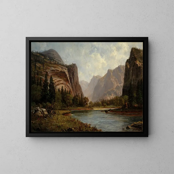 Portes du Yosemite - Albert Bierstadt — oprawiony obraz na ścianie