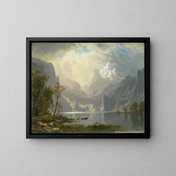 W Górach Sierra - Albert Bierstadt — oprawiony obraz na ścianie