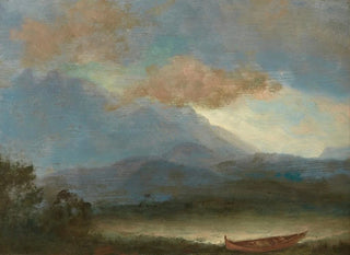 Canoë indien au bord du lac - Albert Bierstadt — widok dzieła