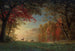 Zachód słońca w stylu indyjskim, jelenie w pobliżu jeziora - Albert Bierstadt — widok dzieła