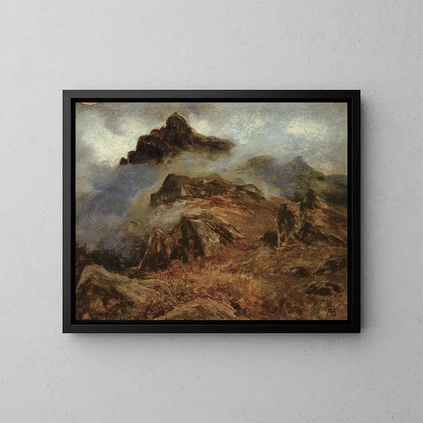 Studium Gór Skalnych - Albert Bierstadt — oprawiony obraz na ścianie