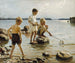 Dzieci bawiących się na brzegu - Albert Edelfelt — widok dzieła