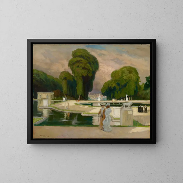 Parku Saint-Cloud w Paryżu - Albert Edelfelt — oprawiony obraz na ścianie