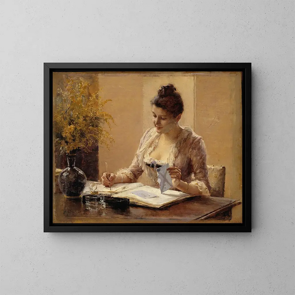 Dama pisząca list - Albert Edelfelt — oprawiony obraz na ścianie