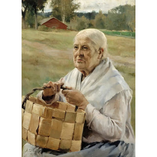 Albert Edelfelt - Old Woman With A Chip Basket.webp