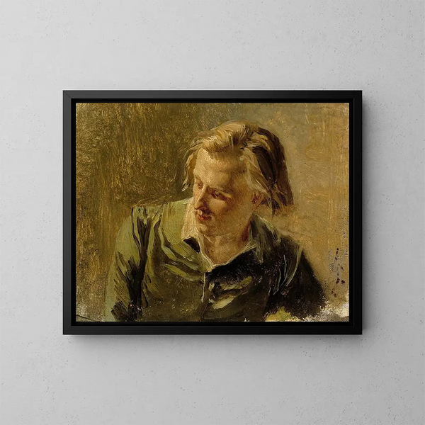 Portret młodego mężczyzny - Albert Edelfelt — oprawiony obraz na ścianie