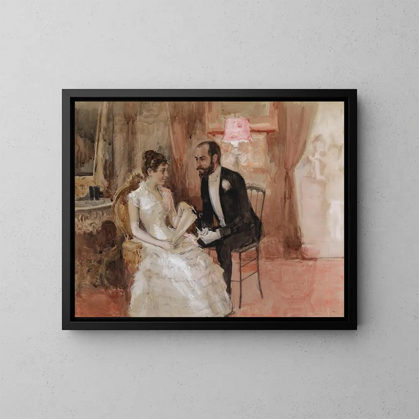 Scena na balu - Albert Edelfelt — oprawiony obraz na ścianie