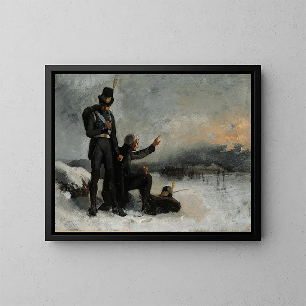 Scena wojny fińskiej - Albert Edelfelt — oprawiony obraz na ścianie