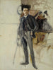 szkic autoportrait - Albert Edelfelt — widok dzieła