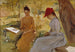 Siostry artysty Annie i Berta wiążące girlandy - Albert Edelfelt — widok dzieła