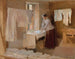 Studium kobiety prasującej dla pralni - Albert Edelfelt — widok dzieła