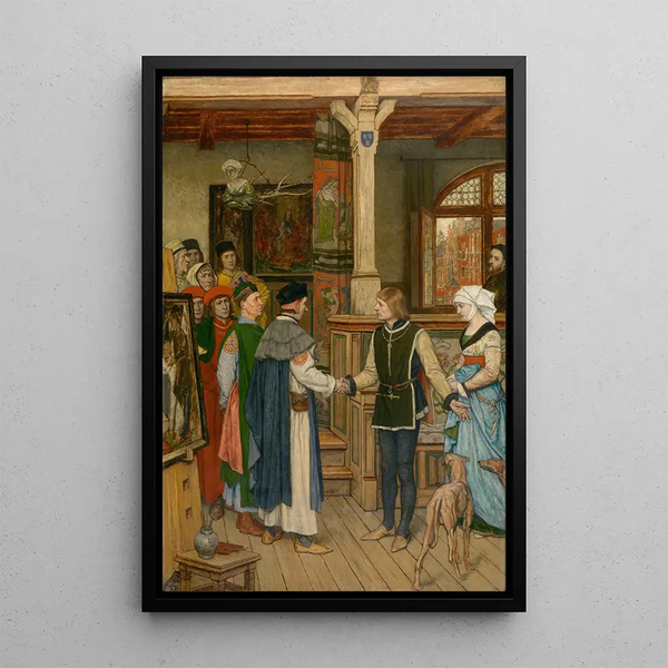Reprodukcja obrazu Les Magistrats visitent l'atelier de Jan van Eyck - Albert Frans Lieven De Vriendt