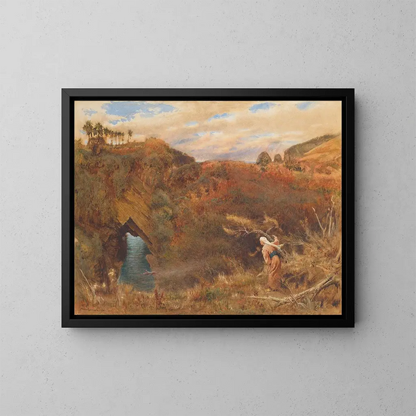 Le prince Camaralzaman observant le voleur du talisman - Albert Goodwin — oprawiony obraz na ścianie