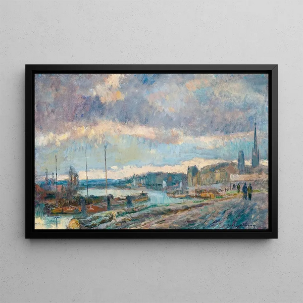 Port w Rouen - Albert Lebourg — oprawiony obraz na ścianie