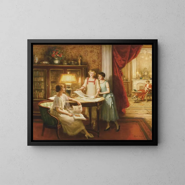 Miłośnicy rycin - Albert Lynch — oprawiony obraz na ścianie