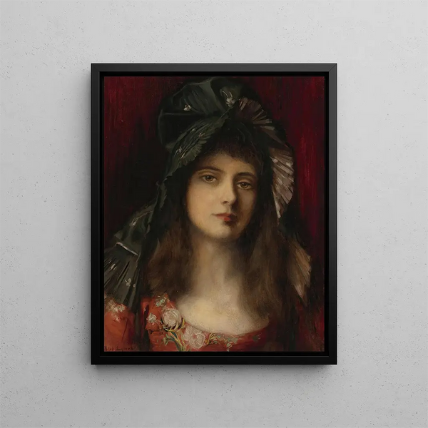 Le Bonnet vert - Albert Lynch — oprawiony obraz na ścianie