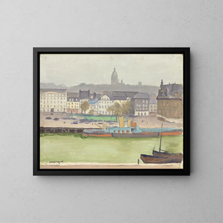 Boulogne-sur-Mer, port i miasto - Albert Marquet — oprawiony obraz na ścianie