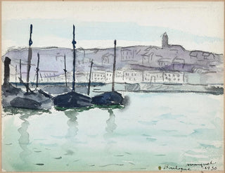 Boulogne-sur-Mer, statki w porcie - Albert Marquet — widok dzieła