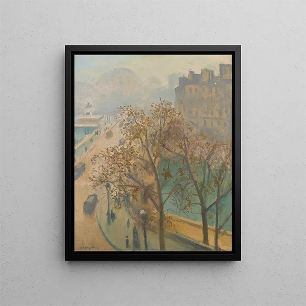 Most Nowy Mgła jesienna - Albert Marquet — oprawiony obraz na ścianie