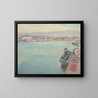 Le port de Stockholm au matin de printemps - Albert Marquet — oprawiony obraz na ścianie