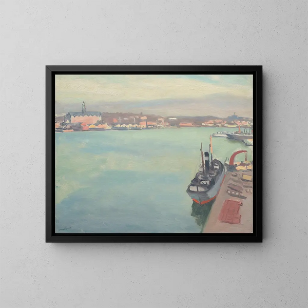 Le port de Stockholm au matin de printemps - Albert Marquet — oprawiony obraz na ścianie