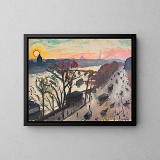 Paris, Quai du Louvre, Soleil d'hiver - Albert Marquet — oprawiony obraz na ścianie
