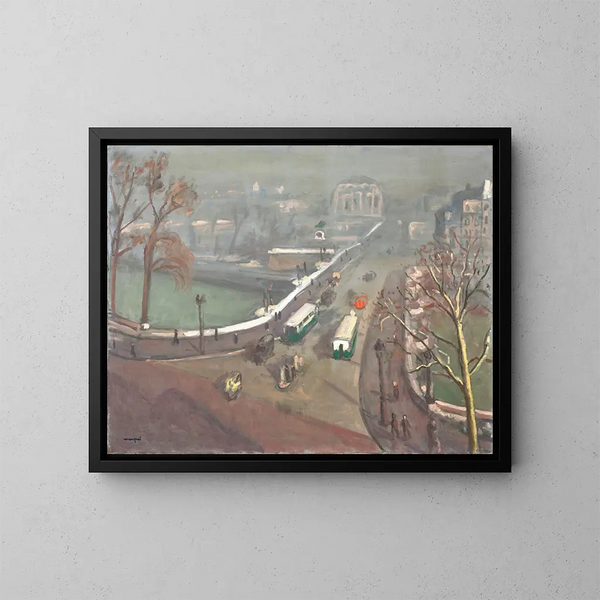 Pont Neuf, mgła jesienna - Albert Marquet — oprawiony obraz na ścianie