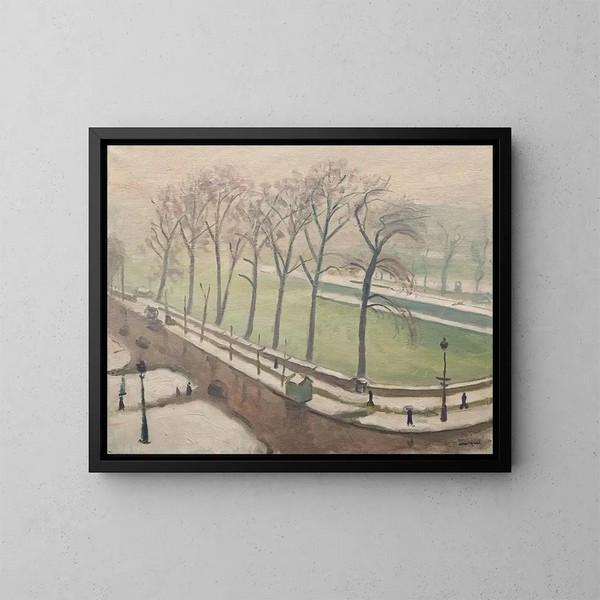 Pont Neuf pod śniegiem - Albert Marquet — oprawiony obraz na ścianie