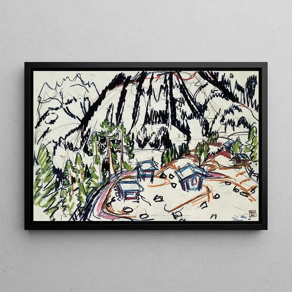 Chalets alpins Frauenkirch - Albert Müller — oprawiony obraz na ścianie