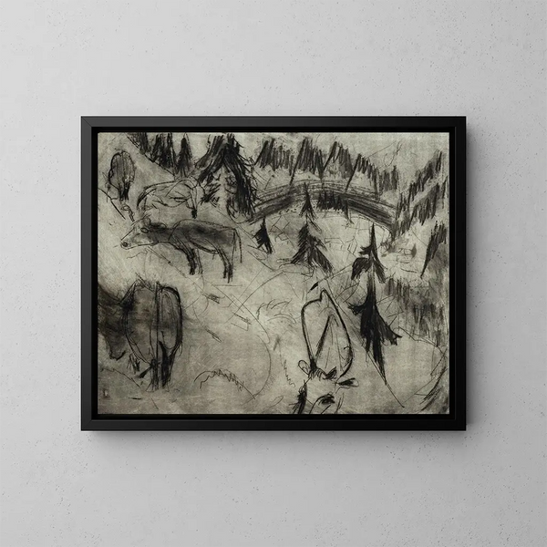 Prairie de montagne - Albert Müller — oprawiony obraz na ścianie