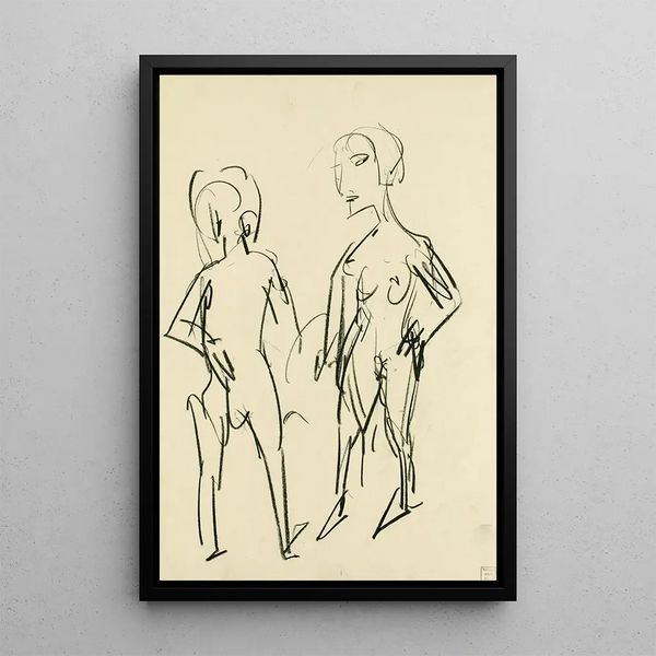 Reprodukcja obrazu Esquisse figurative deux nus - Albert Müller