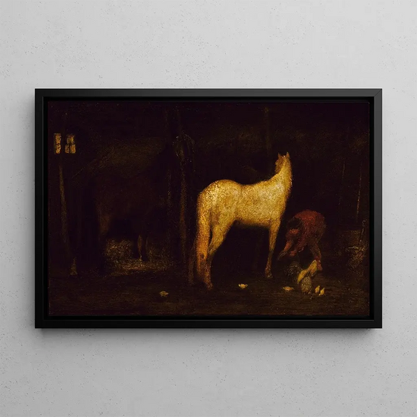 W stajni - Albert Pinkham Ryder — oprawiony obraz na ścianie