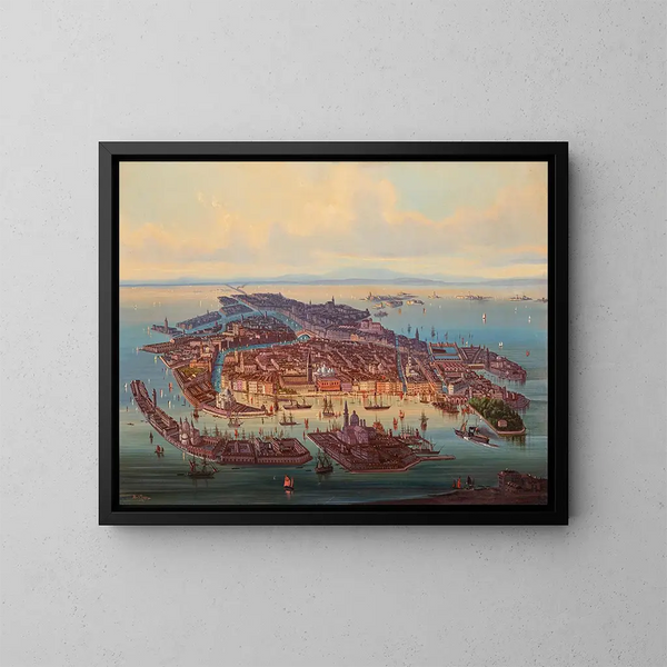 Panorama Wenecji - Albert Rieger — oprawiony obraz na ścianie