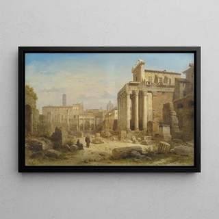Albert Rieger - Blick auf das Forum Romanum mit dem SeptimiusSeverusBogen und dem Tempel der Faustina und des Antonius Pius.webp