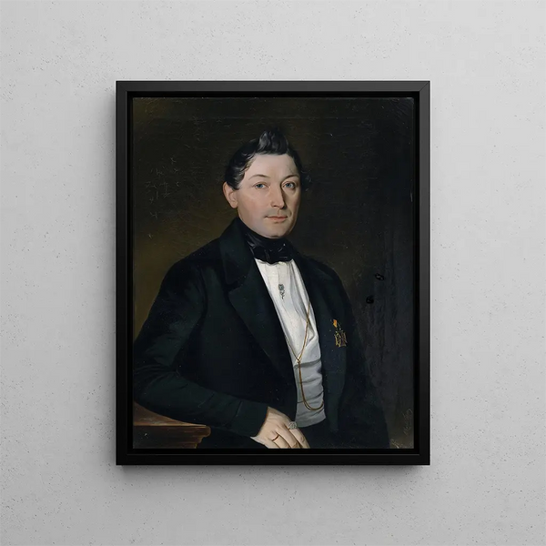 Portret mężczyzny w czarnym surducie z odznaczeniami - Albert Theer — oprawiony obraz na ścianie