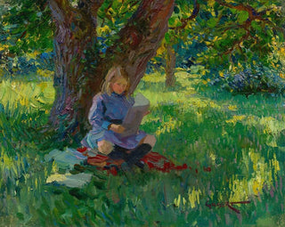 Albert Thomas Jarvis Gilbert - Reading in the Shade.webp