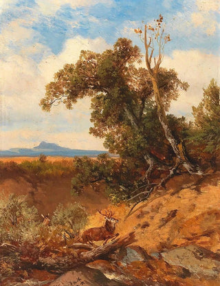 Albert Zimmermann - Fleeing Stag In The Foothills Of The Alps.webp