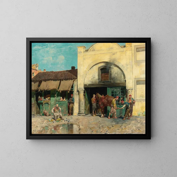 La forge - Alberto Pasini — oprawiony obraz na ścianie